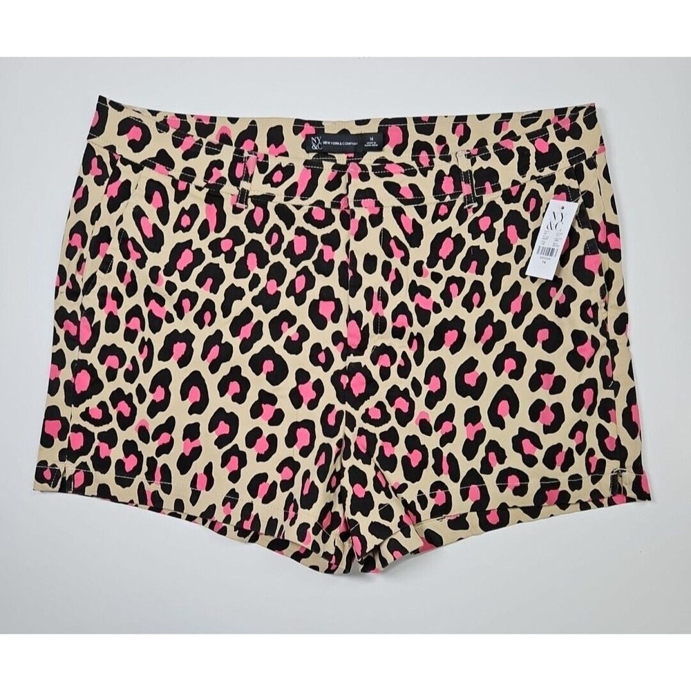 New‎ York & Co Women's Hampton Leopard Print High Rise Short Size 14 NWT